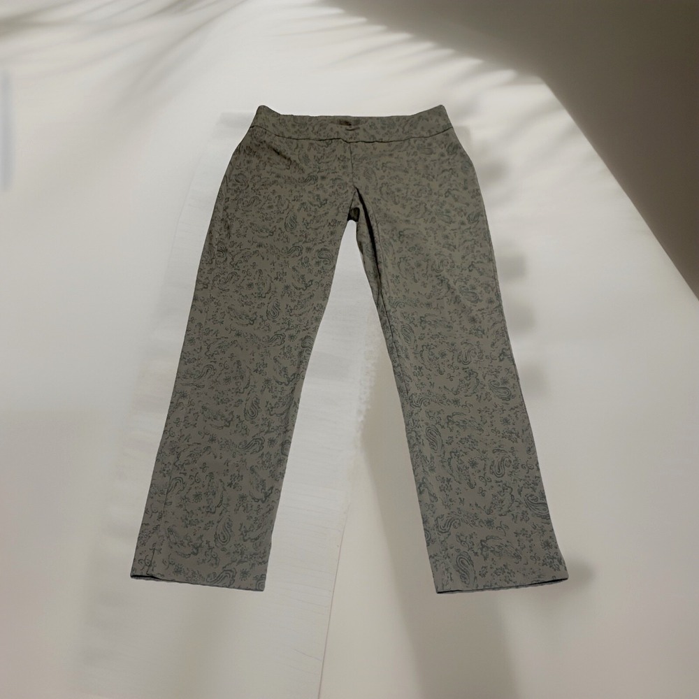 Orvis Pants Womens Size 12 Brown Paisley Chino Stretch Casual Stretch Rayon Blnd